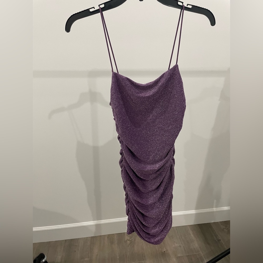 Purple sparkly bodycon dress